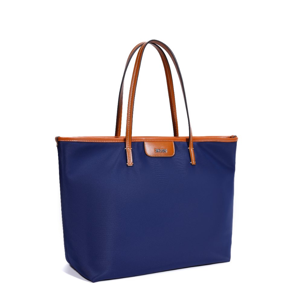 Bolsa Shopper Santa Lolla Azul Nylon Viés Nude