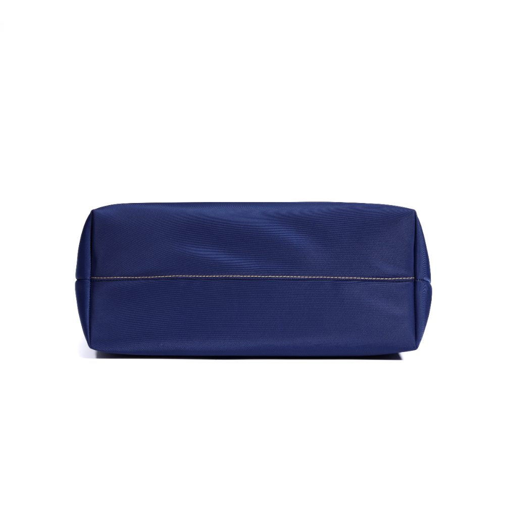 Bolsa Shopper Santa Lolla Azul Nylon Viés Nude