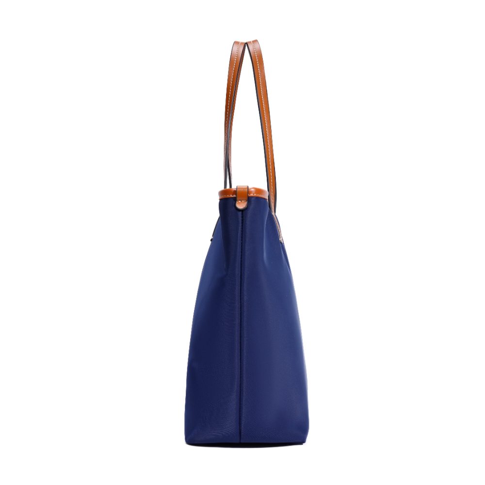 Bolsa Shopper Santa Lolla Azul Nylon Viés Nude