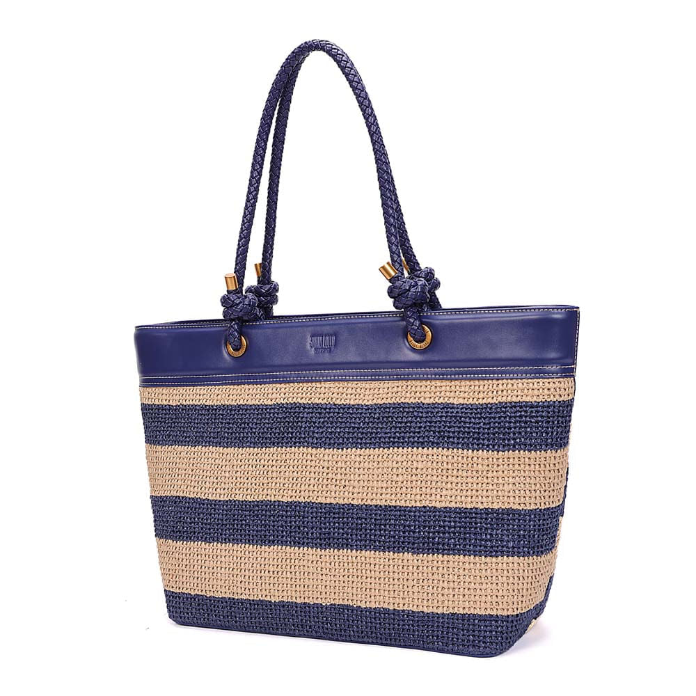 Bolsa Shopper Santa Lolla Azul Tramada Listras