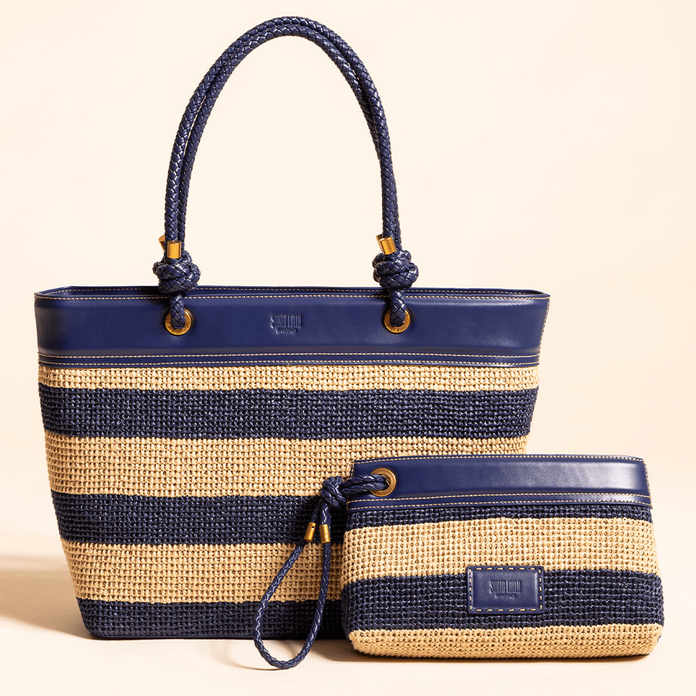 Bolsa Shopper Santa Lolla Azul Tramada Listras