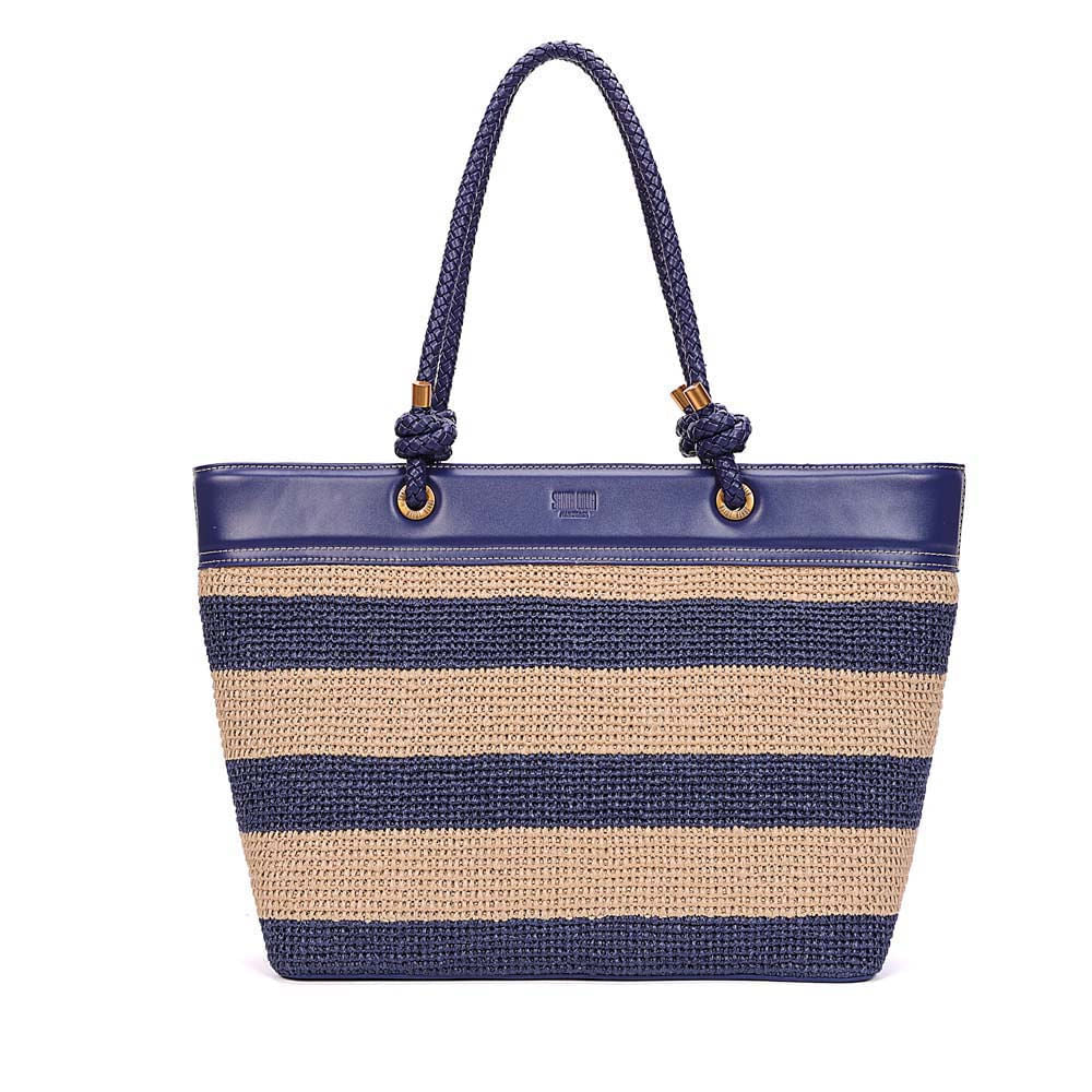 Bolsa Shopper Santa Lolla Azul Tramada Listras
