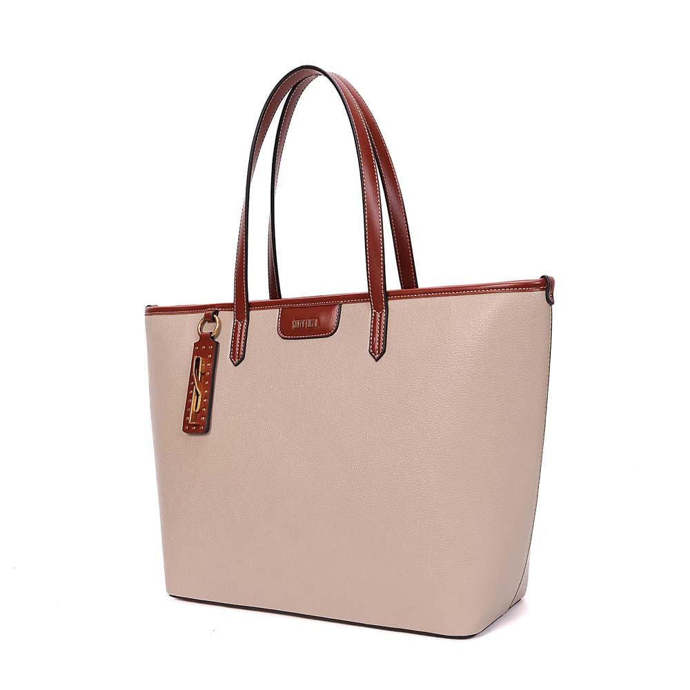 Bolsa Shopper Santa Lolla Bege Alças Marrom