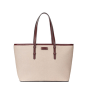 Bolsa Shopper Santa Lolla Bege Canvas Zíper