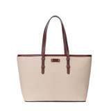 Bolsa Shopper Santa Lolla Bege Canvas Zíper