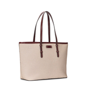 Bolsa Shopper Santa Lolla Bege Canvas Zíper