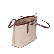 Bolsa Shopper Santa Lolla Bege Canvas Zíper
