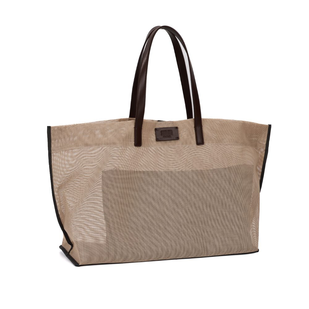 Bolsa Shopper Santa Lolla Bege Tela Alça Ombro