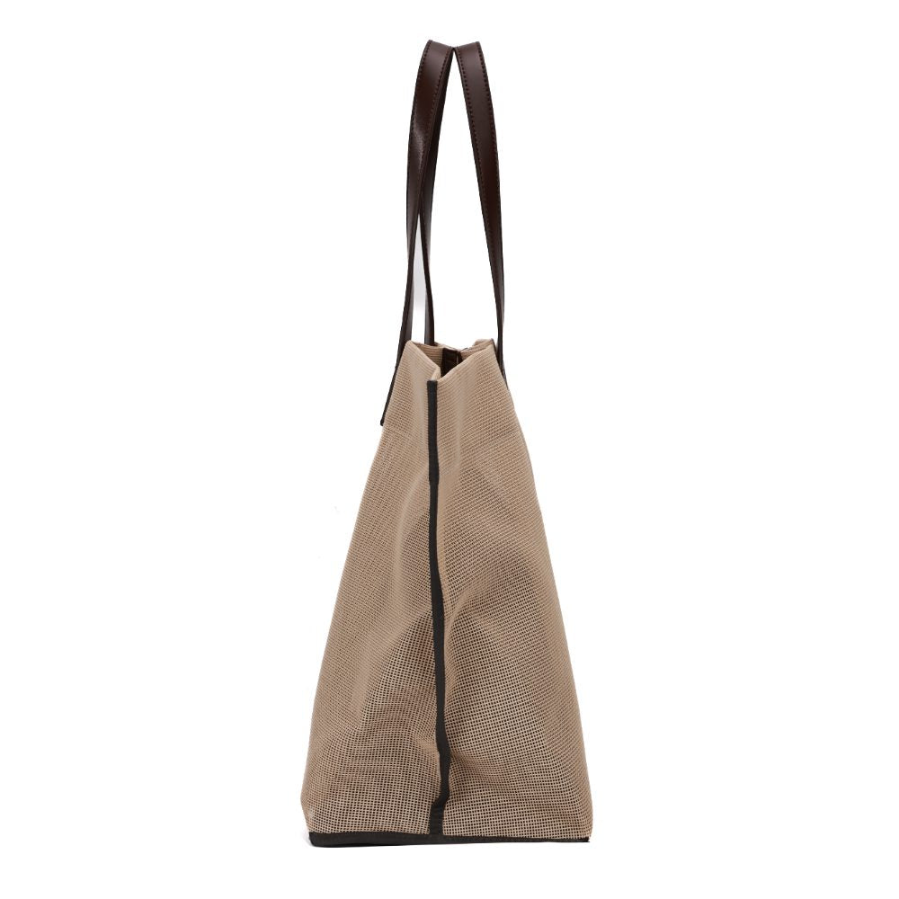 Bolsa Shopper Santa Lolla Bege Tela Alça Ombro