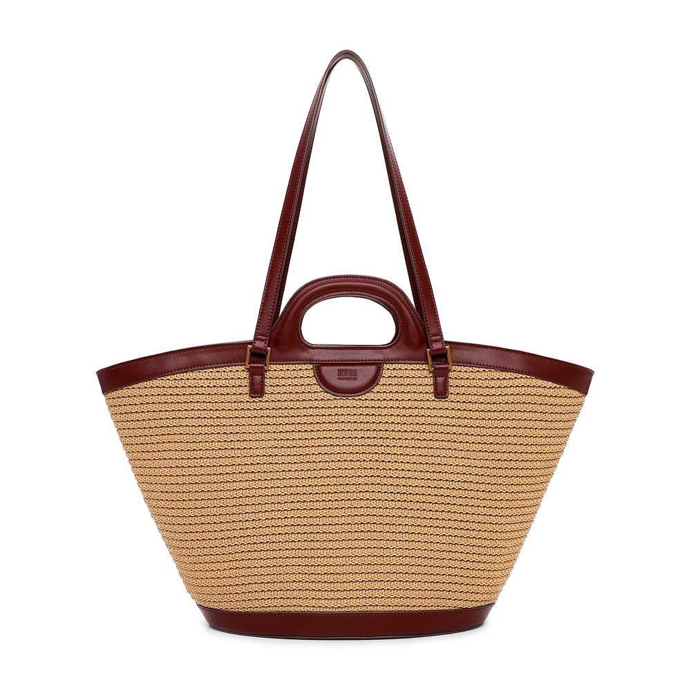 Bolsa Shopper Santa Lolla Bege Tramada Alças Longas