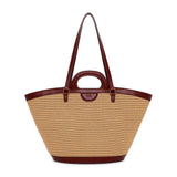 Bolsa Shopper Santa Lolla Bege Tramada Alças Longas