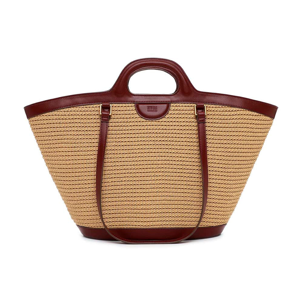 Bolsa Shopper Santa Lolla Bege Tramada Alças Longas
