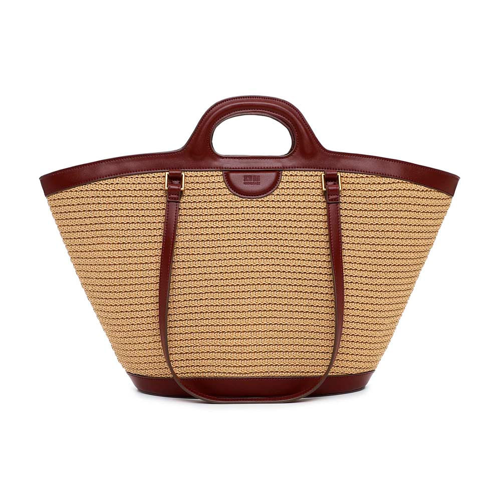 Bolsa Shopper Santa Lolla Bege Tramada Alças Longas