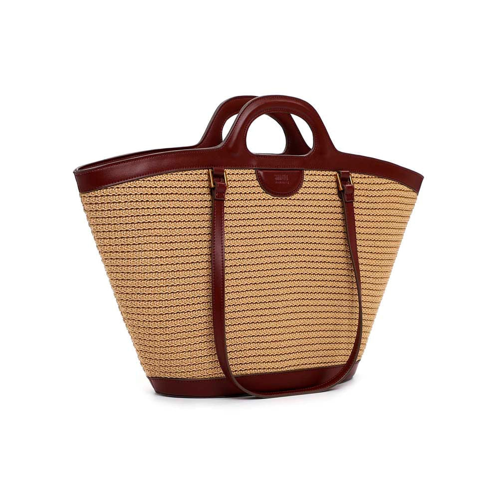 Bolsa Shopper Santa Lolla Bege Tramada Alças Longas