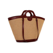 Bolsa Shopper Santa Lolla Bege Tramada Alças Longas