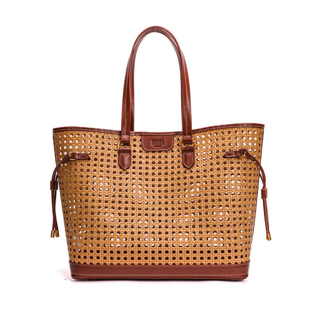 Bolsa Shopper Santa Lolla Bege Tressê Grande