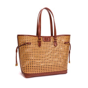 Bolsa Shopper Santa Lolla Bege Tressê Grande
