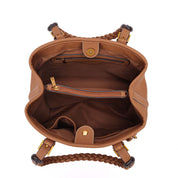 Bolsa Shopper Santa Lolla Caramelo Alça Trançada