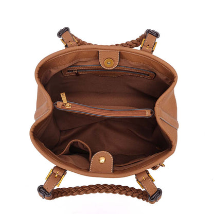 Bolsa Shopper Santa Lolla Caramelo Alça Trançada