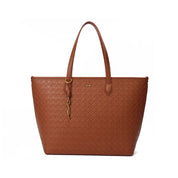 Bolsa Shopper Santa Lolla Caramelo Textura Cubos Alça Ombro