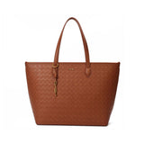 Bolsa Shopper Santa Lolla Caramelo Textura Cubos Alça Ombro