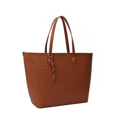 Bolsa Shopper Santa Lolla Caramelo Textura Cubos Alça Ombro