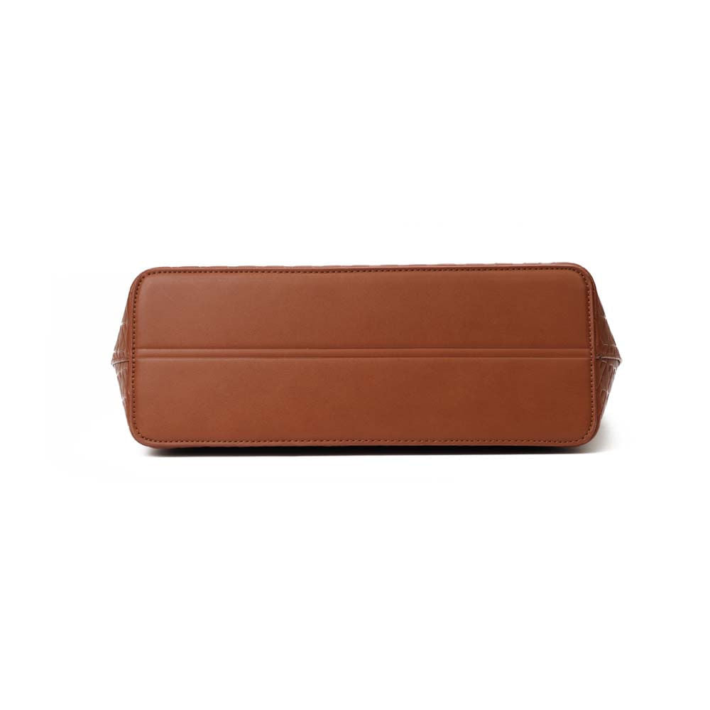 Bolsa Shopper Santa Lolla Caramelo Textura Cubos Alça Ombro