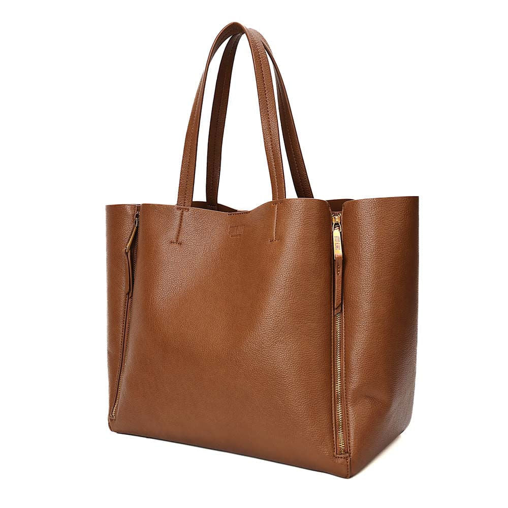 Bolsa Shopper Santa Lolla Caramelo Zíper Frontal