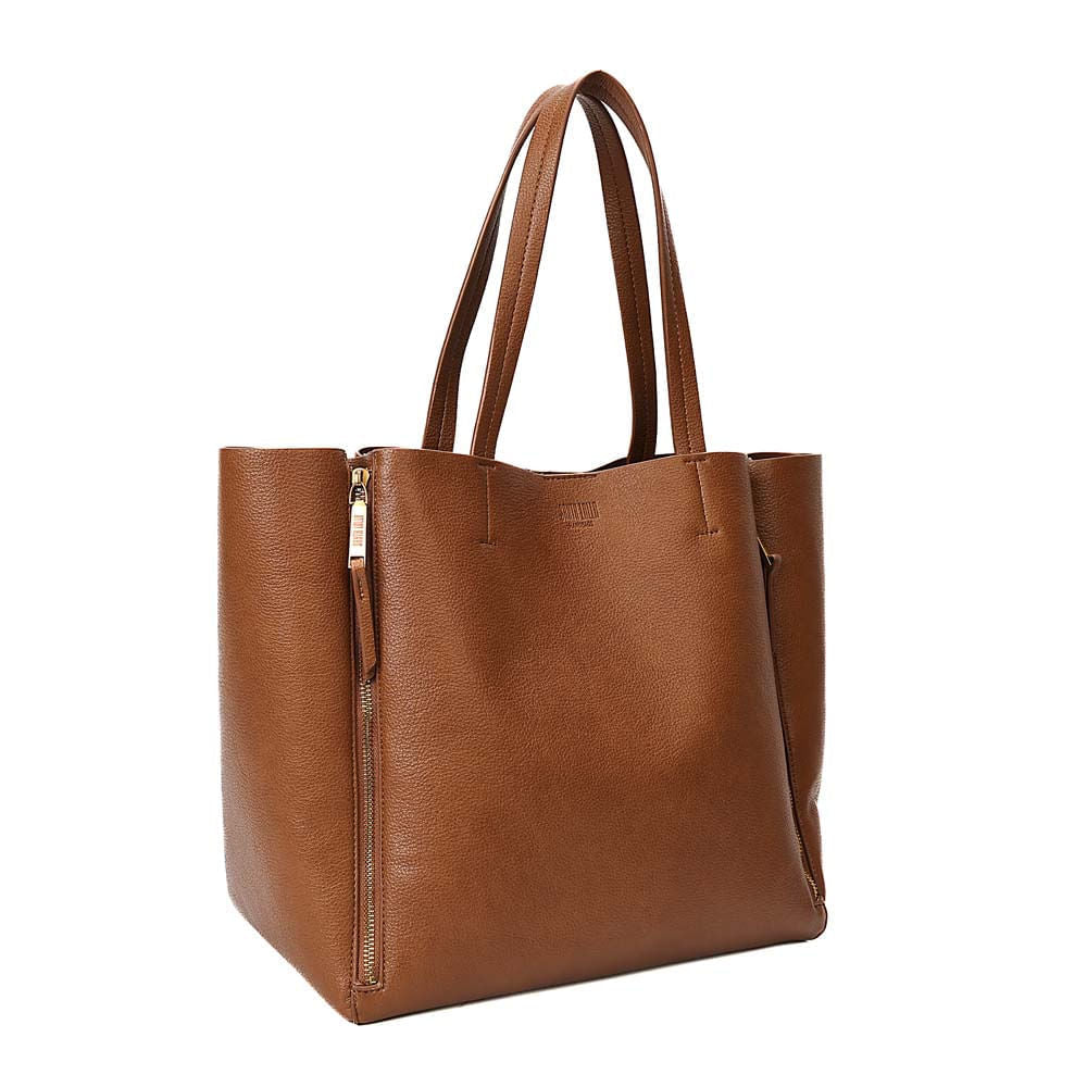 Bolsa Shopper Santa Lolla Caramelo Zíper Frontal