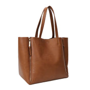 Bolsa Shopper Santa Lolla Caramelo Zíper Frontal