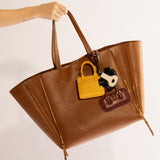 Bolsa Shopper Santa Lolla Caramelo Zíper Frontal