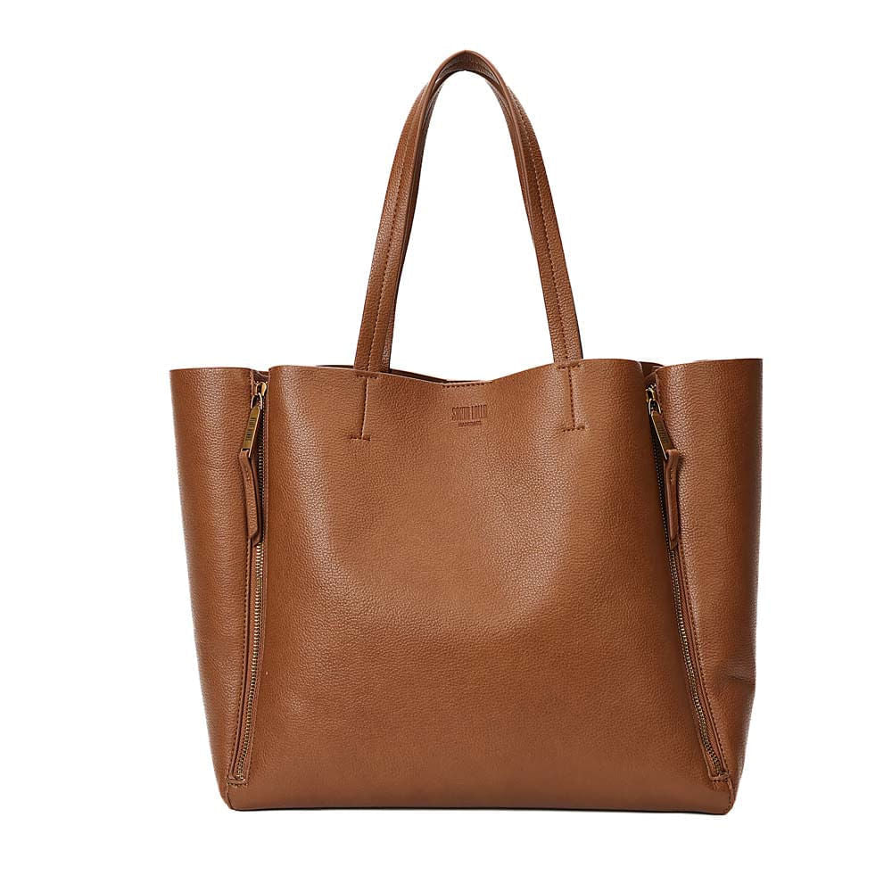 Bolsa Shopper Santa Lolla Caramelo Zíper Frontal