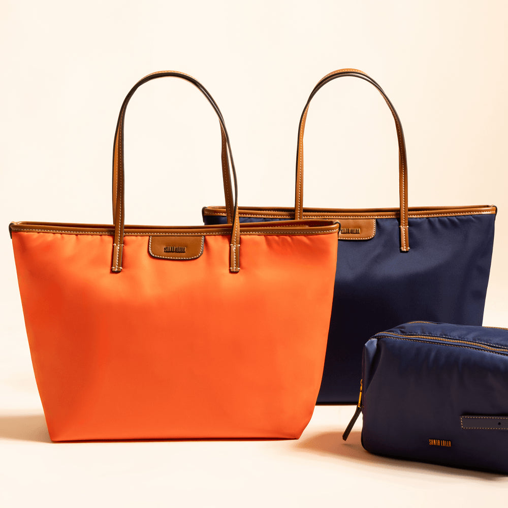 Bolsa Shopper Santa Lolla Laranja Alça Marrom