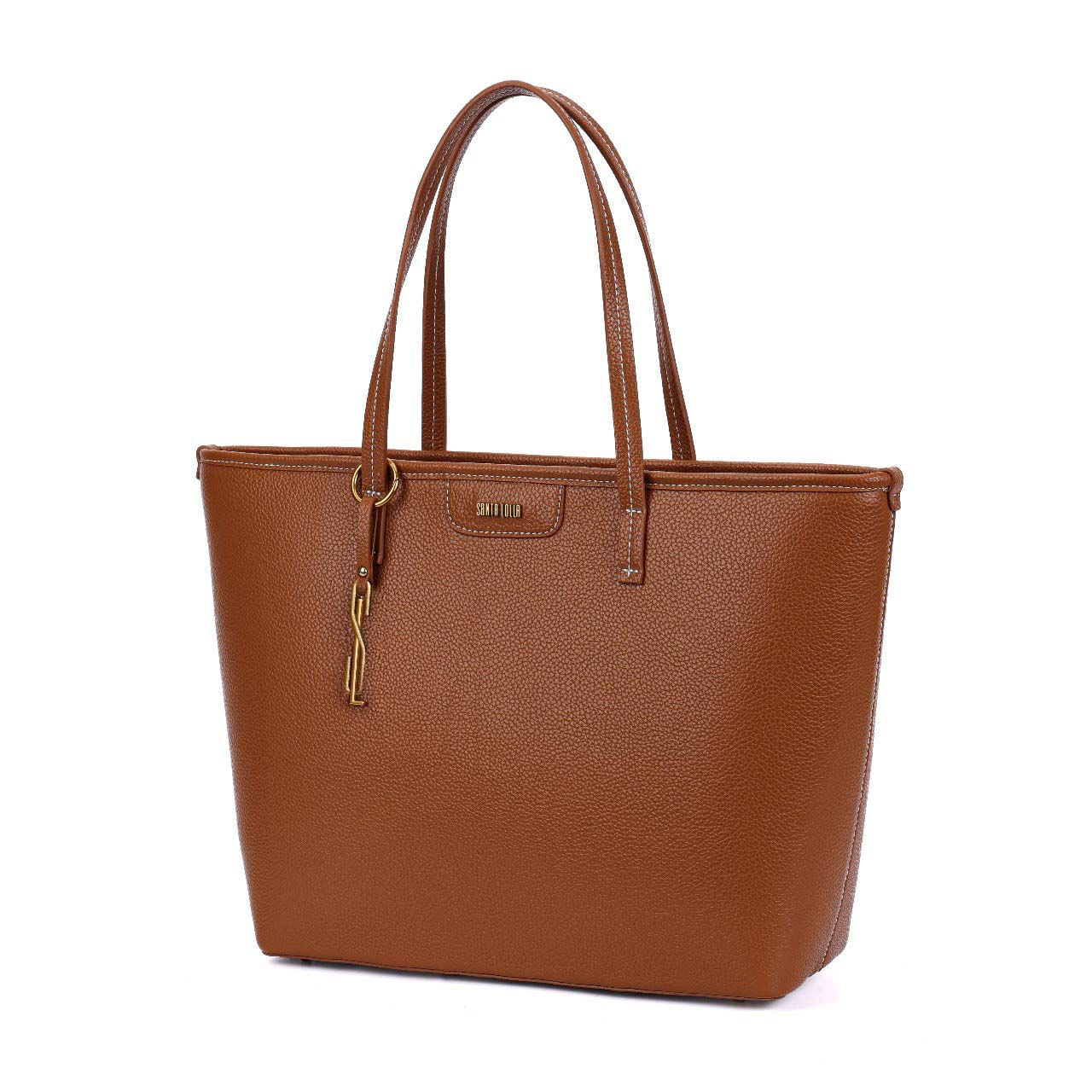 Bolsa Shopper Santa Lolla Marrom Alça De Ombro