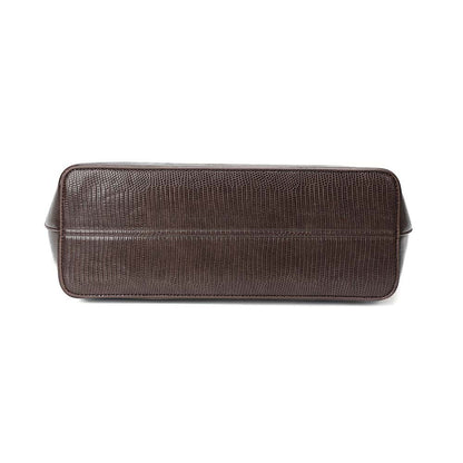 Bolsa Shopper Santa Lolla Marrom Croco Pingente