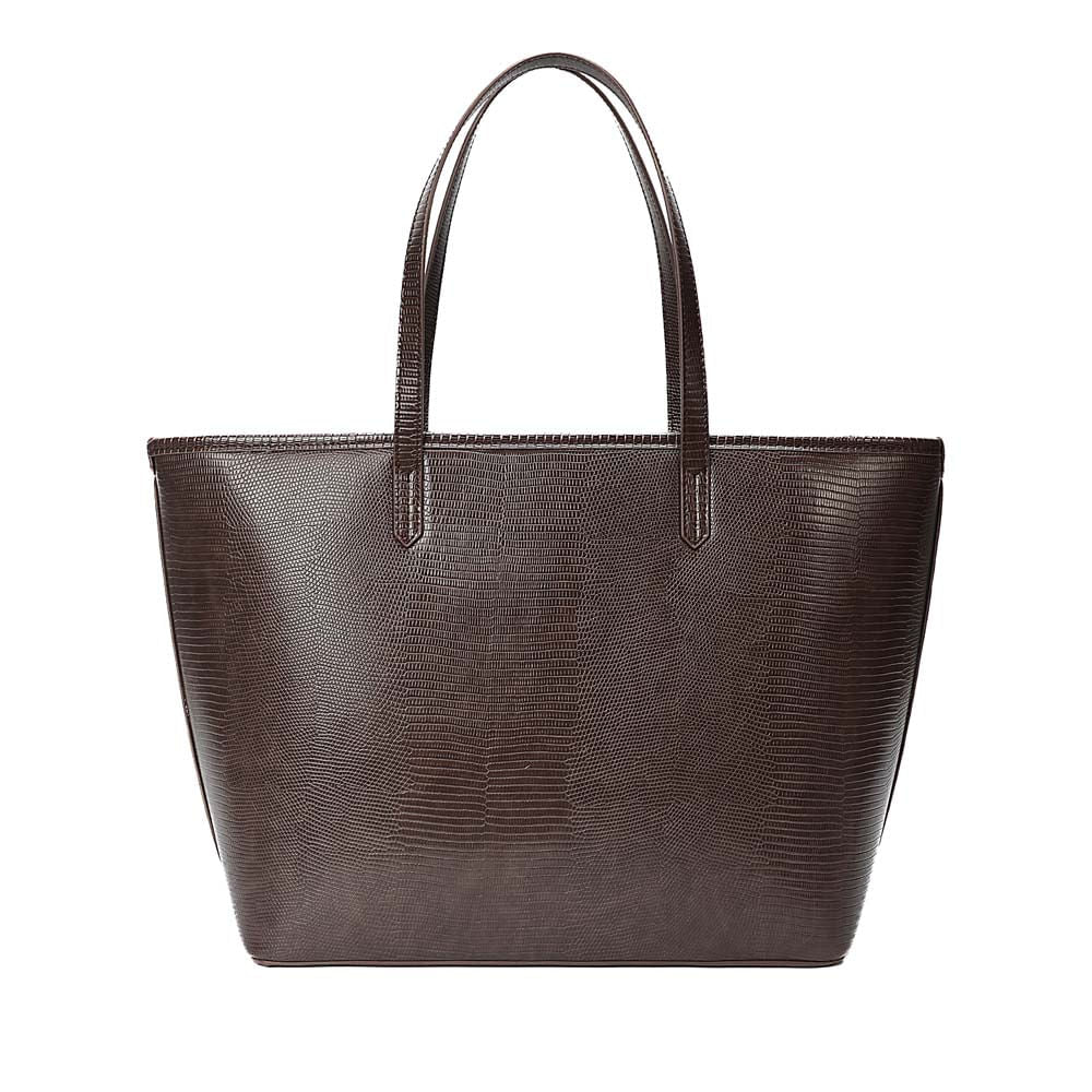 Bolsa Shopper Santa Lolla Marrom Croco Pingente