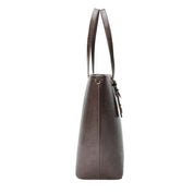 Bolsa Shopper Santa Lolla Marrom Croco Pingente
