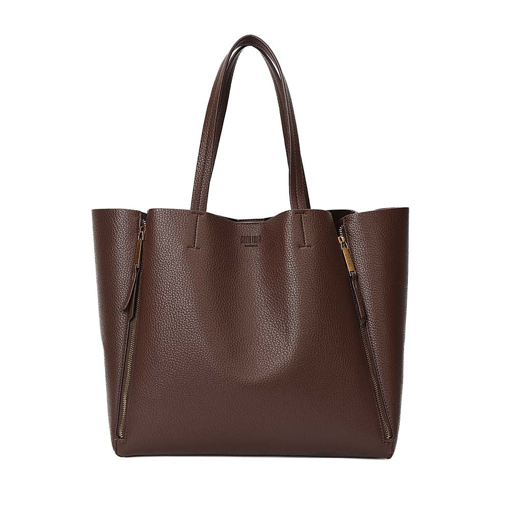 Bolsa Shopper Santa Lolla Marrom Floater Zíperes