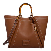 Bolsa Shopper Santa Lolla Marrom Pesponto Com Necessaire