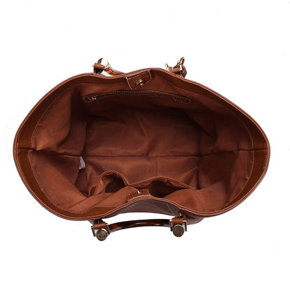 Bolsa Shopper Santa Lolla Marrom Pesponto Com Necessaire