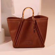 Bolsa Shopper Santa Lolla Marrom Pesponto Com Necessaire
