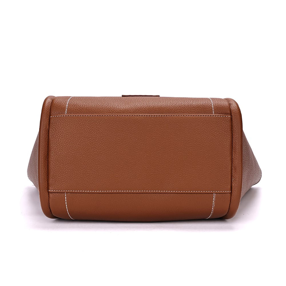 Bolsa Shopper Santa Lolla Marrom Pesponto Com Necessaire