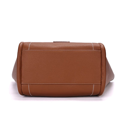 Bolsa Shopper Santa Lolla Marrom Pesponto Com Necessaire