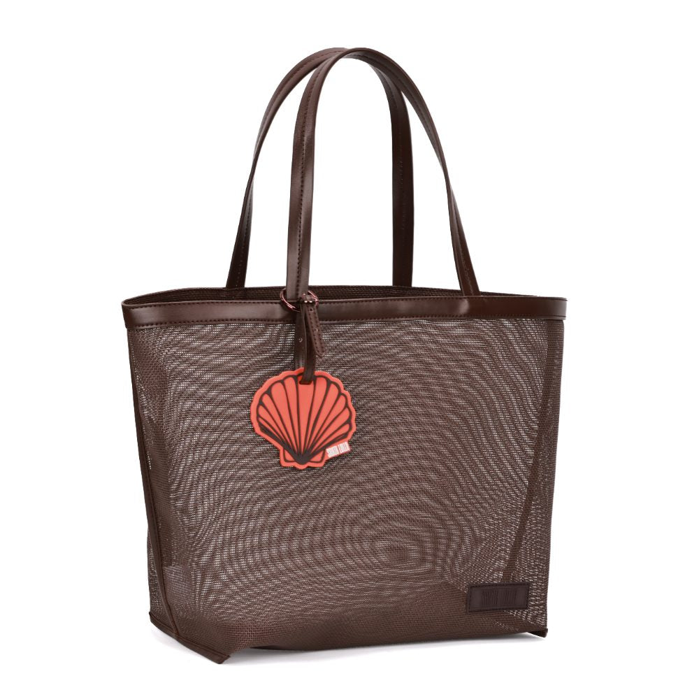 Bolsa Shopper Santa Lolla Marrom Tela Vazado
