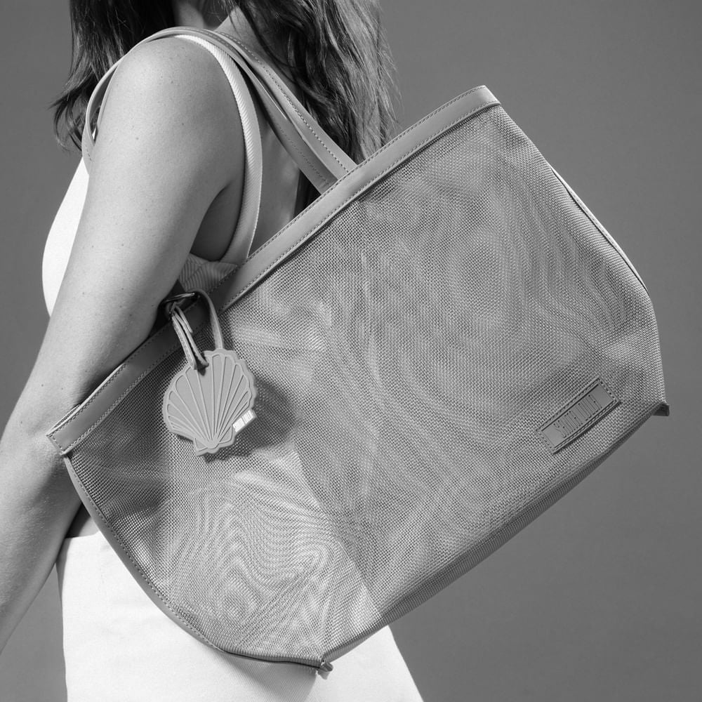 Bolsa Shopper Santa Lolla Marrom Tela Vazado