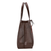 Bolsa Shopper Santa Lolla Marrom Tela Vazado
