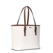 Bolsa Shopper Santa Lolla Off White Alças Marrom