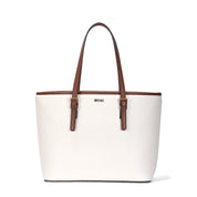 Bolsa Shopper Santa Lolla Off White Alças Marrom
