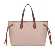 Bolsa Shopper Santa Lolla Off White Detalhes Dourados