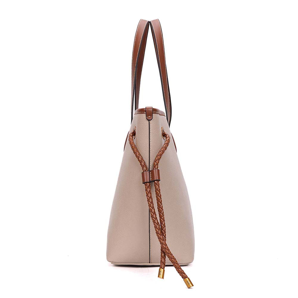 Bolsa Shopper Santa Lolla Off White Detalhes Dourados